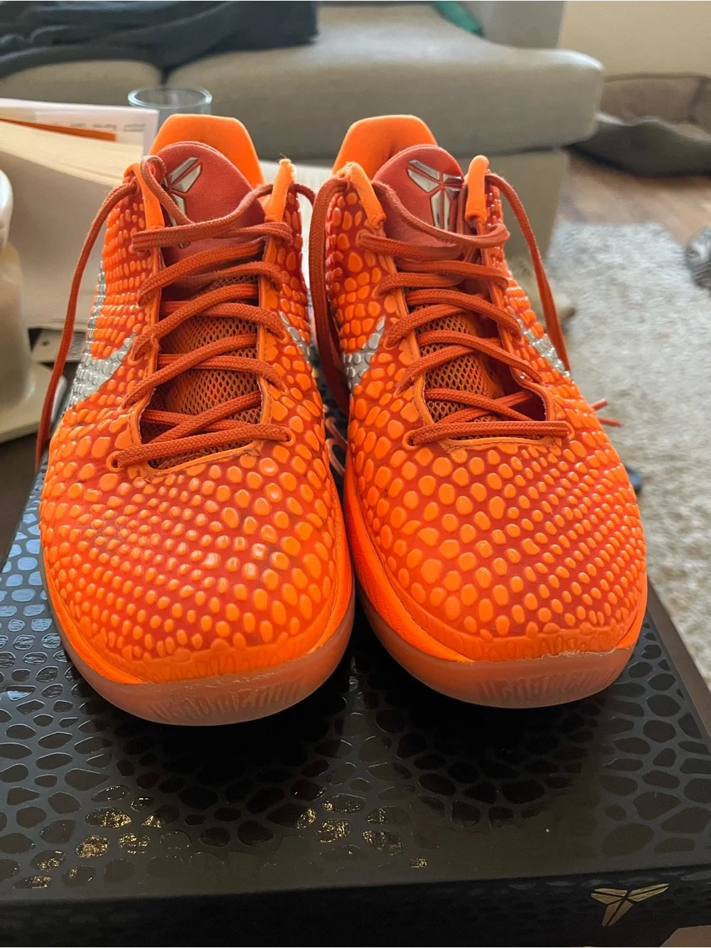 Nike KOBE VI 6 PROTRO 8.5 Total Orange, Metallic Silver - Rare